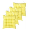 thumbnail image 1 of Nvzi Set of 4 Square Solid Tufted Chair Pads Indoor Seat Cushions Pillows with Ties Yellow 18"x18"x3", 1 of 3
