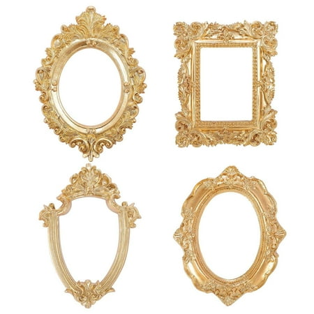 Nvzi Set of 4 Vintage Antique Photo Frames for Wall Hanging & Tabletop Display