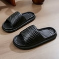 thumbnail image 1 of Nvzi Slippers for Women and Men Non Slip Quick Drying Shower Slides Bathroom Sandals ，Ultra Cushion ，Thick Sole（Size：38-39，Black）, 1 of 2