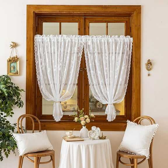 Nvzi Small Blackout Curtains for Small Window - white 145*60cm - 1 slice Rod Pocket Curtains, Short Window Curtains for Kitchen, Bedroom, Bathroom .