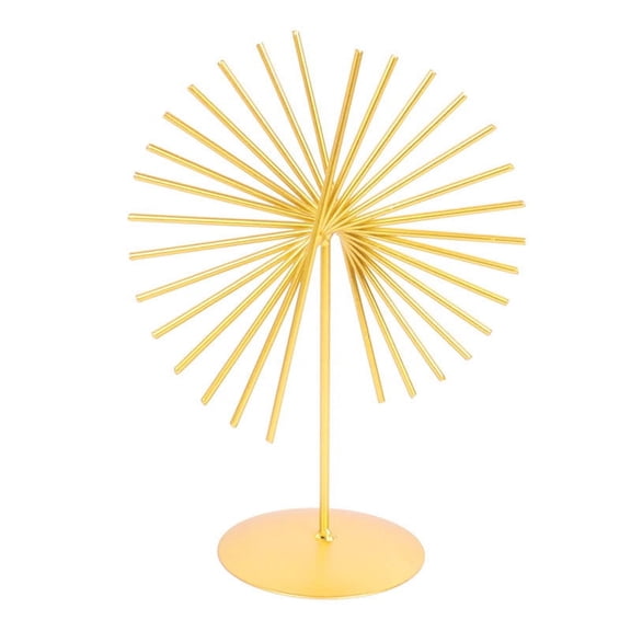 Nvzi Small Geometric Sculpture, Metal Decorative Ornaments Modern Home Decor, Modern Geometric Sculpture, Abstract Simple Metal Wire Art SculptureGold)