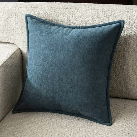 Nvzi Small Throw Pillow - 40*40CM blue Chenille Square Throw Pillow with PP Cotton Filling, 1 Pack - Ideal Decorative Pillow for Sofa, Bedroom, Fresh Accent to Brighten Home Decor Style