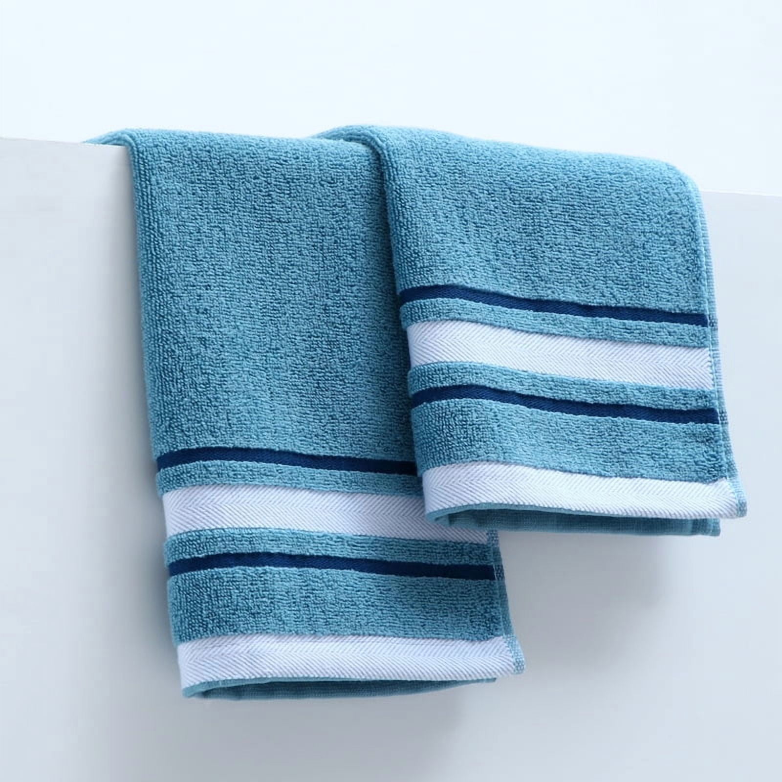 Nvzi Small Towels for Face, 6-Pcs blue Hand Towels Cotton, 35*35cm pure Cotton Face Washcloth, Soft & Absorbent, Ideal for Bathroom/Travel/Gym .