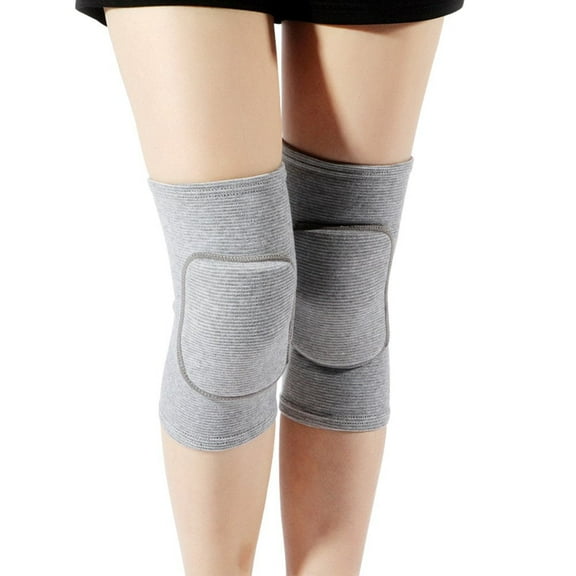 Nvzi Soft Kneepads Cotton Volleyball Tennis 1 Pair-Women Pole Dance Yoga Knee Protector Guards for Athletic Use Adult Cycling Gym Workout Exercise Skating Knee Brace Support With Sponge (Gray, L)