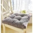thumbnail image 1 of Nvzi Soft Patio Outdoor Corduroy Chair Pad with Ties Home Decor Indoor Dining Chairs Cushion 18"×18"×3.6" Grey 1Pc, 1 of 5