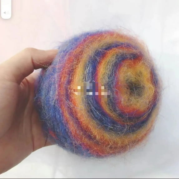 Nvzi Soft Plush Wool Acrylic Fancy Loop Yarn for Doll Hair Making,Crochet Knitting,Needle Felting Doll Hair | Curly Hair Coils of Wool Felt Carded Sheep Wool,Roving,Fiber(50g,A55)