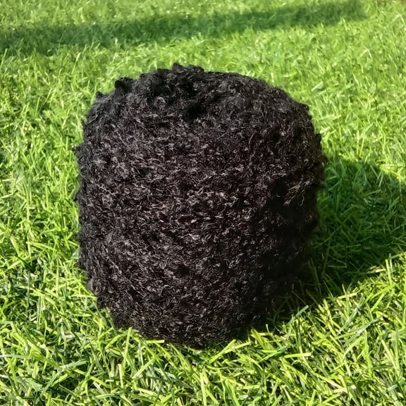 Nvzi Soft Plush Yarn, Fancy Loop Yarn, Curly Hair Yarn, Curly Hair Coil Yarn for DIY Knitting, Handcraft Yarn for Sweater Scarf Making, 50g Craft Yarn,Black