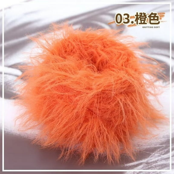Nvzi Soft Yarn for Crochet,Imitation mink fur, Blend Fabric, Perfect for Making Bags, Sweaters, Smooth Texture, Comfortable DIY Crochet Yarn for Crafts & Handmade Projects​,orange