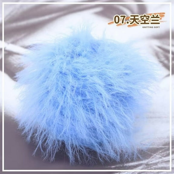 Nvzi Soft Yarn for Crochet,Imitation mink fur, Blend Fabric, Perfect for Making Bags, Sweaters, Smooth Texture, Comfortable DIY Crochet Yarn for Crafts & Handmade Projects​,light blue