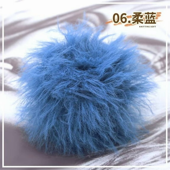 Nvzi Soft Yarn for Crochet,Imitation mink fur, Blend Fabric, Perfect for Making Bags, Sweaters, Smooth Texture, Comfortable DIY Crochet Yarn for Crafts & Handmade Projects​,blue