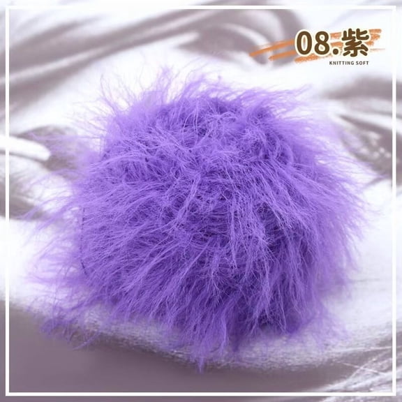 Nvzi Soft Yarn for Crochet,Imitation mink fur, Blend Fabric, Perfect for Making Bags, Sweaters, Smooth Texture, Comfortable DIY Crochet Yarn for Crafts & Handmade Projects​,purple