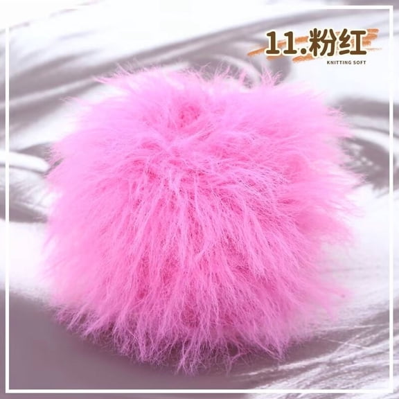 Nvzi Soft Yarn for Crochet,Imitation mink fur, Blend Fabric, Perfect for Making Bags, Sweaters, Smooth Texture, Comfortable DIY Crochet Yarn for Crafts & Handmade Projects​,pink