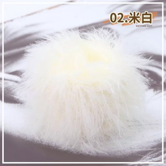 Nvzi Soft Yarn for Crochet,Imitation mink fur, Blend Fabric, Perfect for Making Bags, Sweaters, Smooth Texture, Comfortable DIY Crochet Yarn for Crafts & Handmade Projects​,beige