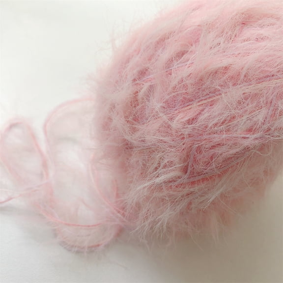Nvzi Soft Yarn,Hand Mixed Thread,Imitation mink fur yarn-50g/1 Roll-Soft Long-Pile Yarn for Knitting Scarves,Sweaters,Crafts-Premium Nylon,Ideal for DIY Projects & Handmade Gifts,pink