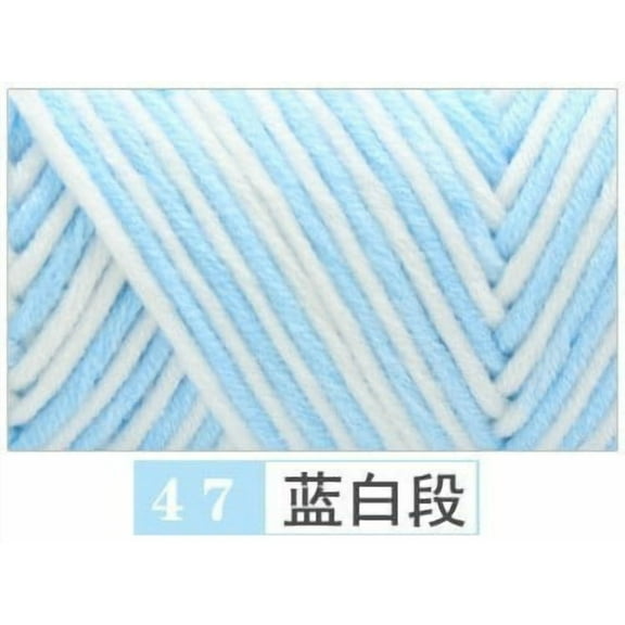 Nvzi Soft Yarn, Milk Cotton Yarn, Blended Fiber Yarn, 100g 1 roll, Ideal for Scarves, Coats, Hats & Decorations, Smooth, Vivid Color, Skin-Friendly Soft Yarn for DIY Knitting Crafts,blue&white