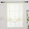 thumbnail image 1 of Nvzi Solid Color Sheer Voile Window Curtains Light Filtering Tie Up Shade Adjustable Balloon Drapes Treatment for Small Window,1 Panel (39" x 47",Beige), 1 of 5