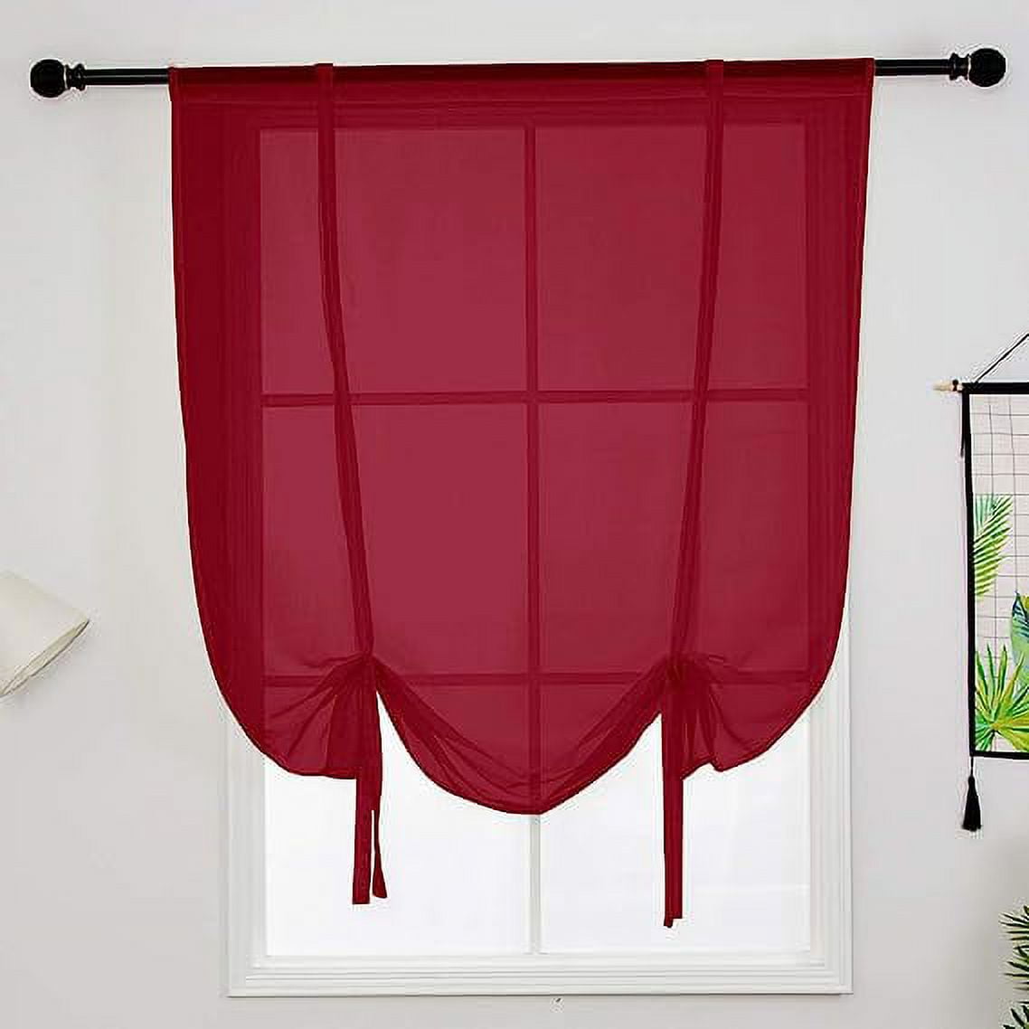 Free Shipping Pastoral Style Adjustable Balloon Curtain, Living Room Shade White Window Treatment Curtains For Windows