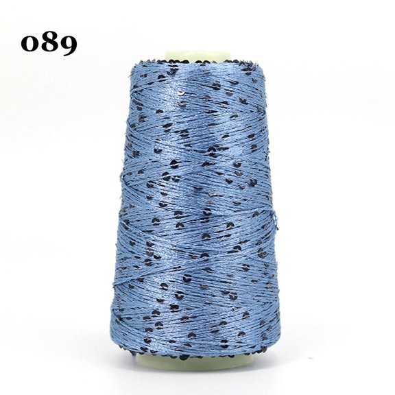 Nvzi Sparkling sequin Blue spool -1 roll, 1.76 ounces/50g Sparkling sequin yarn, with plastic spool, sewing thread, knitting crochet, embroidery, Christmas wedding party decoration