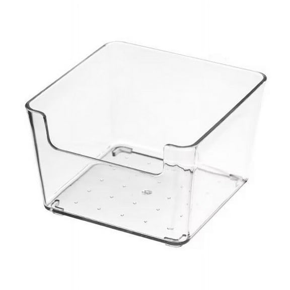 Nvzi Stackable Clear Drawer Organizer Narrow Makeup Vanity Storage Bins and Office Desk Drawer Dividers 3.7 * 3.7 * 2.4inch(Transparent)