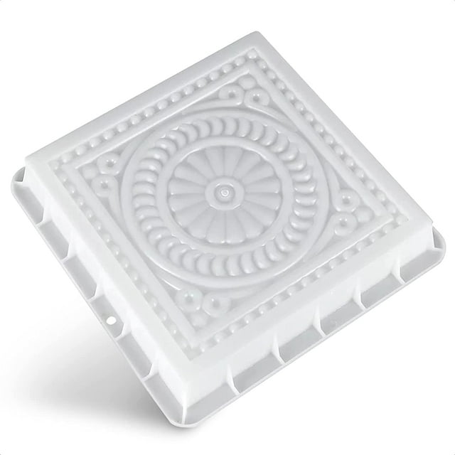 Nvzi Stepping Stone Molds for Concrete Reusable - DIY Stepping Stone Kit Garden Plastic Molds Concrete Mold Square Bit Stepping Stone Molds - Paver Molds for Concrete Landscape Bricks Stone Pavers
