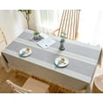 thumbnail image 1 of Nvzi Table Cloth Rectangle Table Cloths Round Wrinkle Free Tablecloth Cotton Linen Tablecloths Stitching Tassel Brown for Kitchen, Dining, Outdoor Table(55 x 79 Inches,Gray),SU-7993701-US, 1 of 4