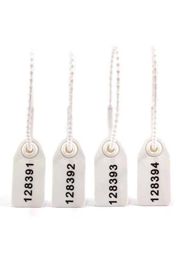 Tamper Proof Zip Ties Plastic Security Seal Disposable Self Locking Security Tags Pull Tite Label Signage for Fire Extinguisher Truck 250mm Pack of 100 (White)