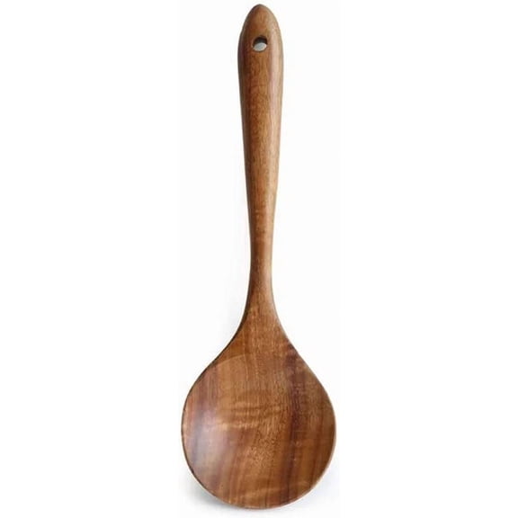 Nvzi Teak Kitchen Utensils,Wooden Spoons Kitchenware Seasoning Scoop Dipping,Meal Rice Scoop,Soup Nonstick Pan Cookware Natural Utensils Handcrafted Cutlery Tool (Seasoning spoon(9.25x2.76in))