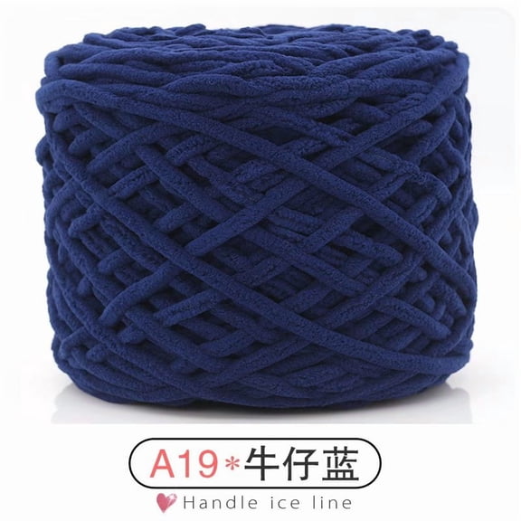 Nvzi Thick Yarn, Ice yarn100g, 1 Roll, 150m Length, Ideal for Scarves, Coats, Dolls, Blankets & Accessories, Polyester Yarn keep warm,Suitable for crochet,dark blue