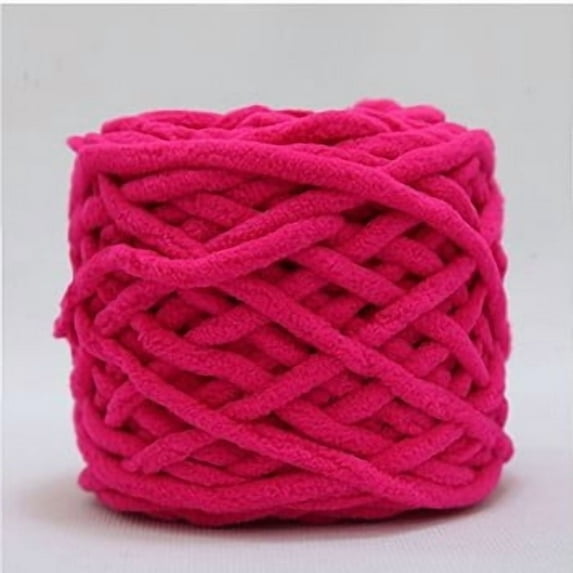 Nvzi Thick Yarn, Polyester Material, Soft & Bulky, Ideal for Scarves, Blankets, Bags, Cute Decorations, Perfect for Knitting & Crocheting, Premium Thick Yarn for All Crafts,dark pink