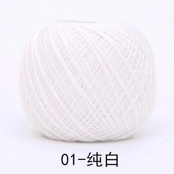 Nvzi Thin Yarn,8#Lace thread, 50g 1 roll, Long-Staple Cotton Yarn for Handcrafts, Knitting Small Items, Soft & Anti-Pilling, Fade-Resistant,Ideal for DIY Projects,white