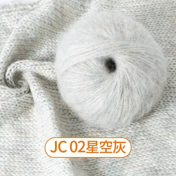 Nvzi Thin Yarn for Crocheting - Yarn Packs for Crocheting, 1 Roll Gray Wool Yarn, Soft Yarn for Crocheting Ideal for DIY Crafts, Lightweight High-Quality Yarn for Scarves