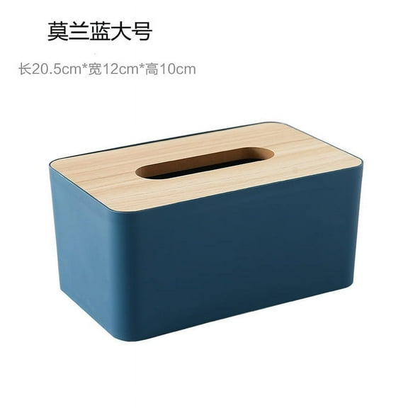 Nvzi Tissue Box Cover,Tissue Holders,Tissue Box Holder for Bathrooms,Bamboo Cover Plate,Home and Office,8*4.72*3.94in (Blue)