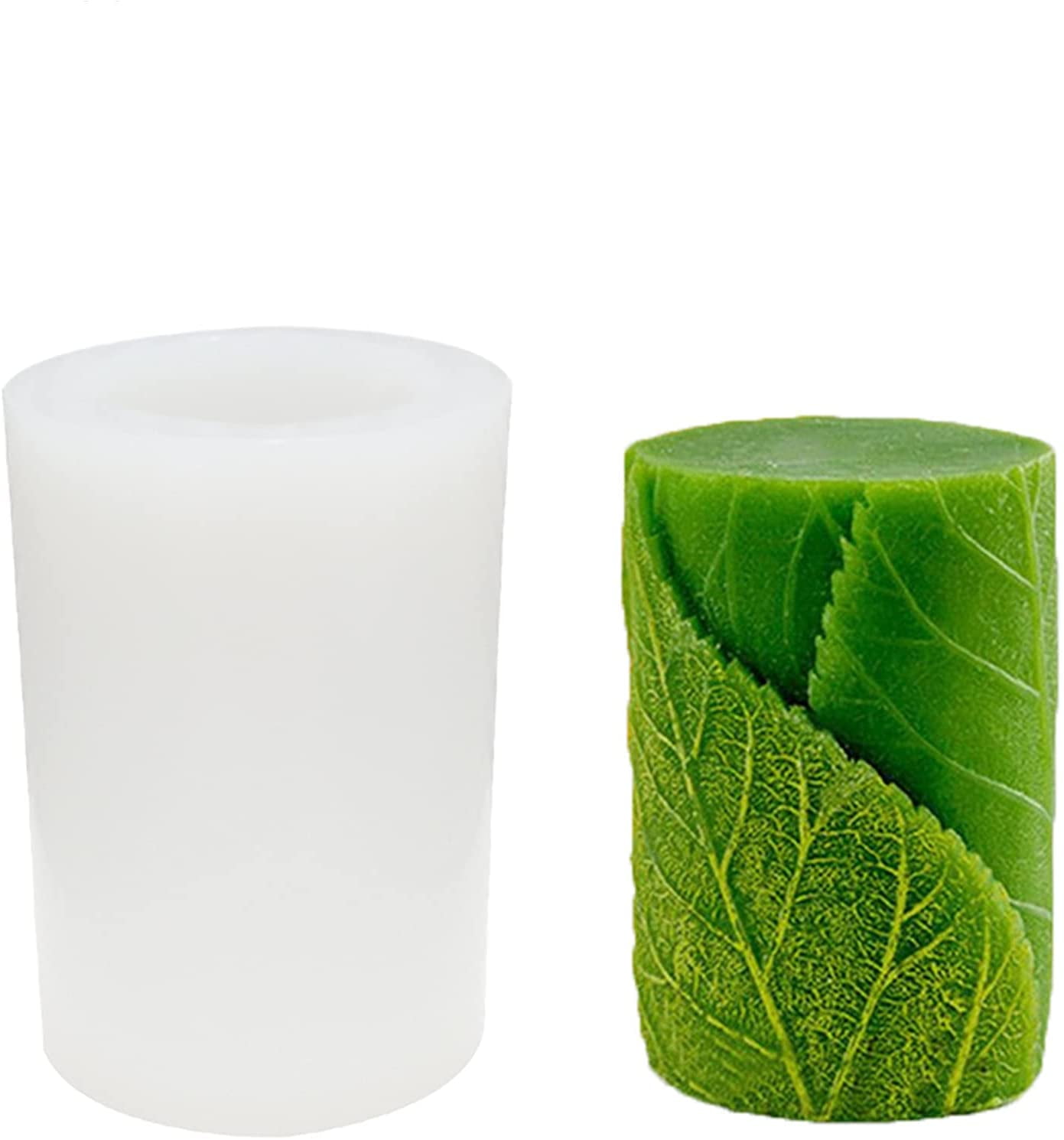 Nvzi Tree Leaf Candle Mold Silicone Clay Soap Mould for Making Soy Wax Beeswax Candles Handmade Art Craft Fondant Cake Decor