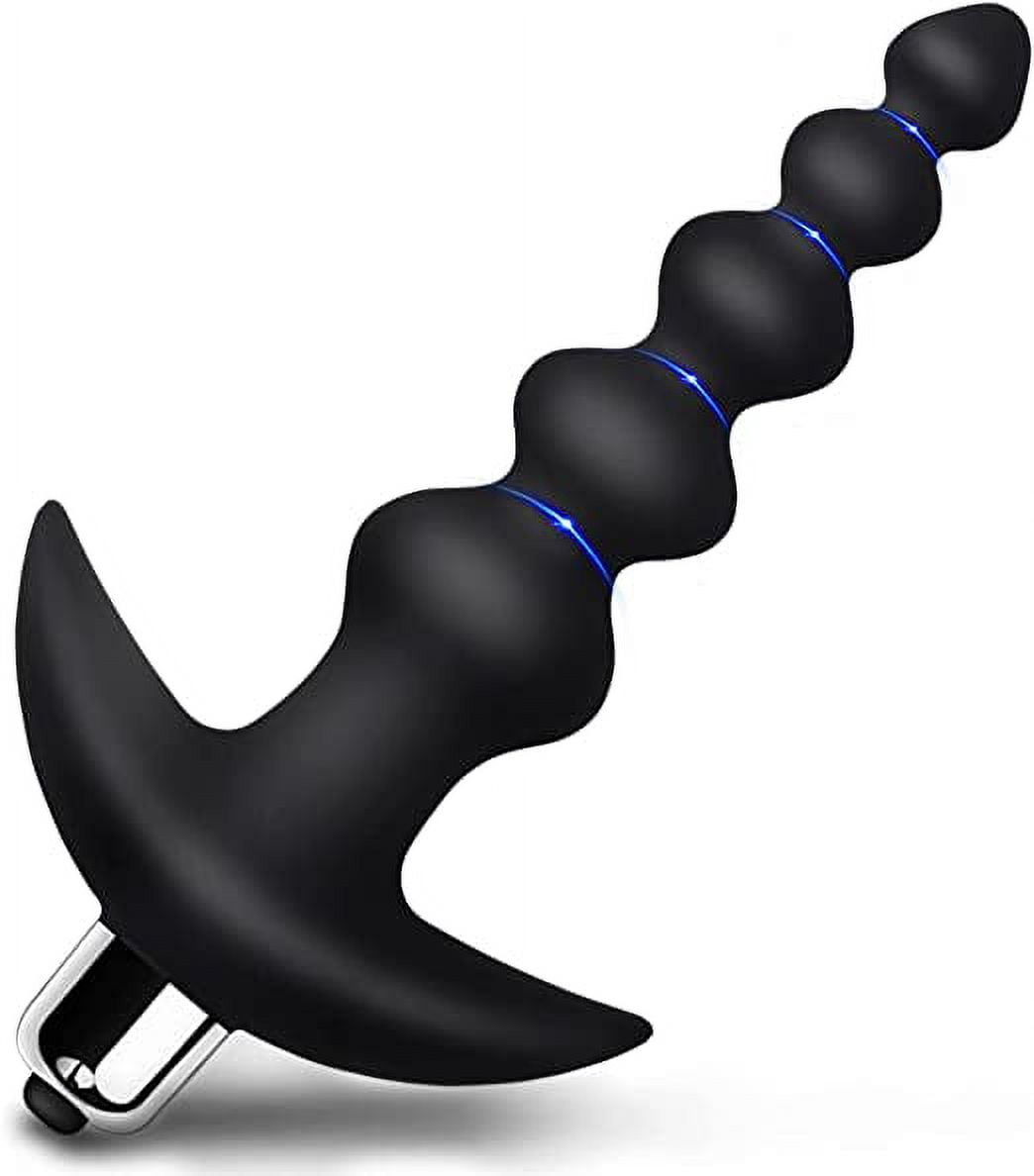 Prostate Massager Double Penetration Anal Bead Plug Vibrator Cock Vibr