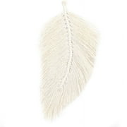 Nvzi Wall Hanging Hand Woven Tapestry Leaf Feathered Bohemian Decor for Home Kid Room Decorations Leaf Wall Art Eco Friendly Leaf Accessory 6*11inch White