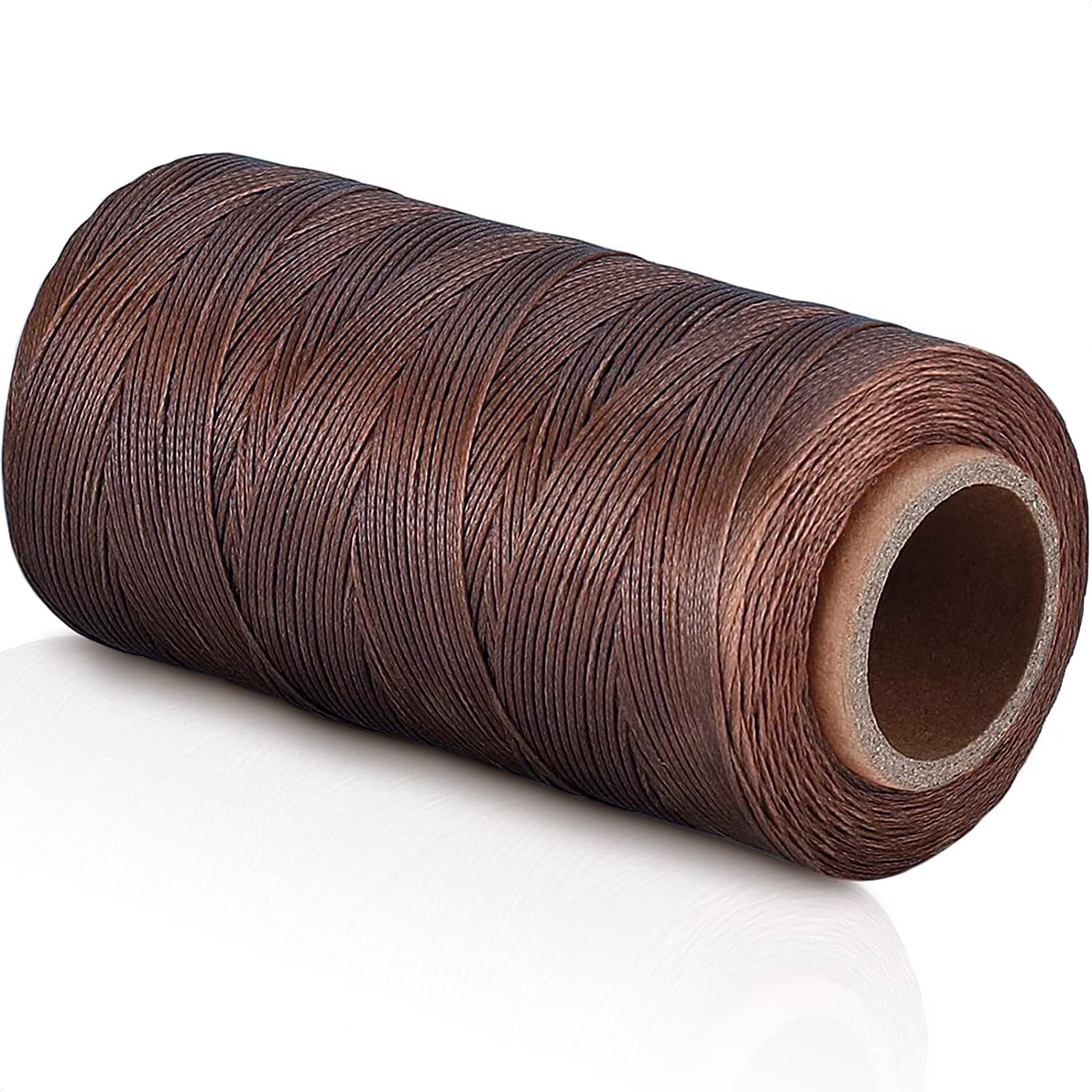 Waxed Thread for Leather Sewing - 284 Yards 150d 1mm Brown Thread for  Sewing Hair Leather Sewing Waxed Leather Thread Sewing Machine Thread for