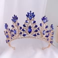 thumbnail image 1 of Nvzi-c Wedding Tiara for Bride Princess Tiara Headband Bridal Crown,Crystal Rhinestone Hair Jewelry Decor for Queen Bride Birthday Prom Wedding Pageant Halloween Costume Party(Blue), 1 of 2
