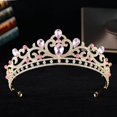 thumbnail image 1 of Nvzi-c Wedding Tiara for Bride Princess Tiara Headband Bridal Crown,Crystal Rhinestone Hair Jewelry Decor for Queen Bride Birthday Prom Wedding Pageant Halloween Costume Party(Pink), 1 of 2