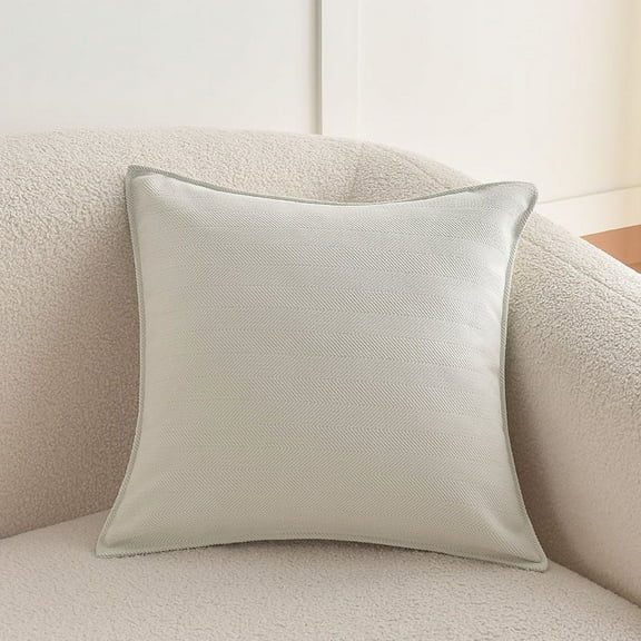 Nvzi Off White decorative pillow 18  18 inches, plush texture soft solid square pillow, suitable for living room sofa, bedroom decoration pillow, winter farmhouse decoration, 1 piece