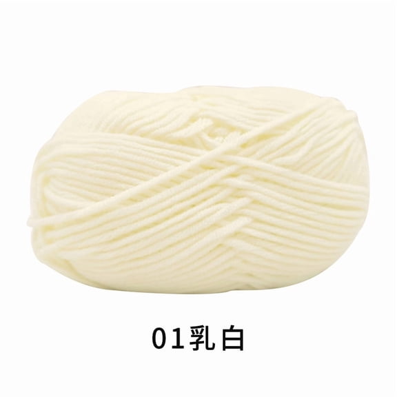 Nvzi Off White knitted yarn -3 rolls, 50g of soft cotton yarn per roll, acrylic blended crochet knitted hand yarn, suitable for beginners' scarves, hats, and all DIY craft projects