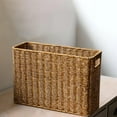 thumbnail image 1 of Xiao Hua  Wicker Magazine Basket Magazine Wicker Basket Woven Magazine Basket, 1 Pc Woven Magazine Rack Woven Storage Basket Woven Book Basket Magazine Wicker Basket (Brown), 1 of 5