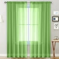 thumbnail image 1 of Nvzi Window Screen 2 Panels, 42×84in Green, Transparent Curtains for Home, Window Screen Replacement, Lightweight Window Screen & Curtains for Living Room Bedroom Window Decor​, 1 of 4