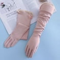 thumbnail image 1 of Nvzi Women's Lightweight Sun Protection Gloves Summer UV Protection Long Drive Cotton Gloves (Pink), 1 of 3