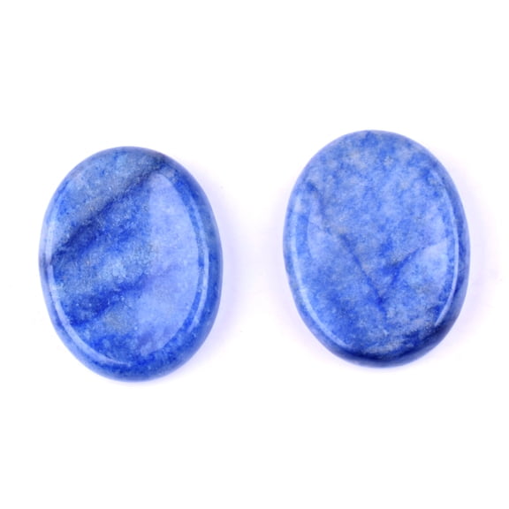 Nvzi Worry Stone 2pcs Chakra Meditation Crystals for Anxiety Relief, Thumb Stress Relief Stones, 3.5*4.5cm,Blue