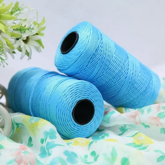 Nvzi Yarn for Crocheting - 2 Pack x 100g Nylon Blend Shiny Thread - Premium Craft Yarn for DIY Projects, Knitting & Home Decor,blue