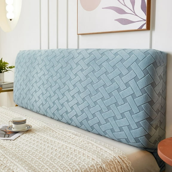 Nvzi-a 1 piece all inclusive removable washable bed backrest protective cover, all season universal simple decorative dust cover, 150cm long (blue)