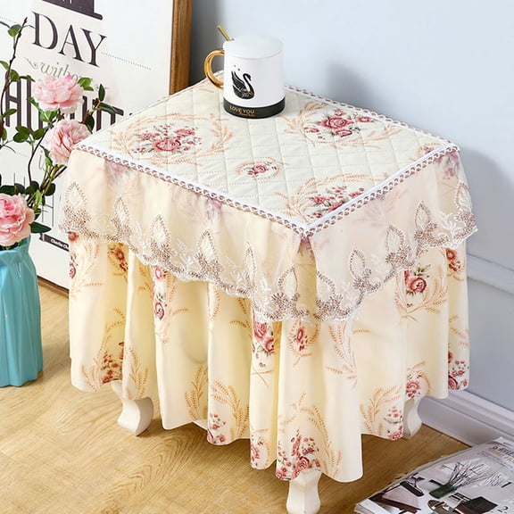 Nvzi-a 1 piece bedside table cover cloth anti slip and dustproof bedroom bedside table cover European style cloth edge dust cover fabric 55 * 40 * 40cm (style 7)