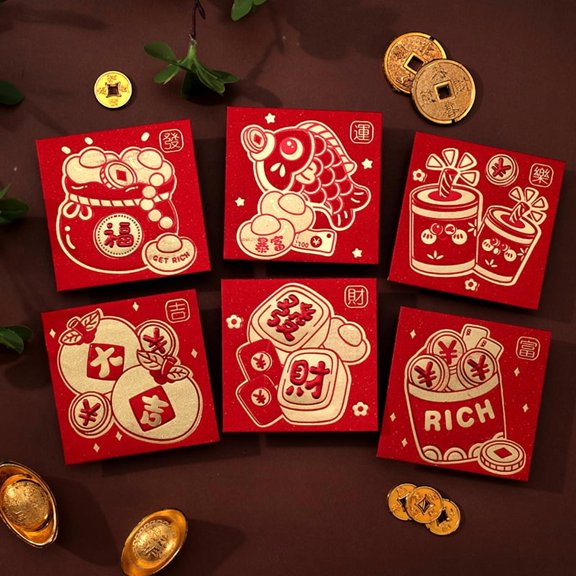 Nvzi-a 12 Pcs Red Envelopes,Money Envelopes for Cash Red Envelopes New Year-Style G