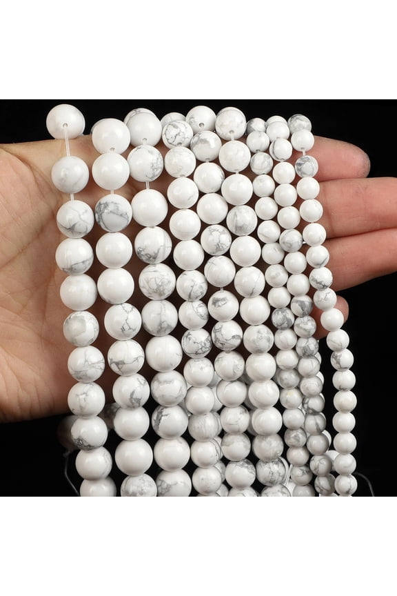 12mm Natural Stone Semi finished Jewelry Accessories White Turquoise Natural Stone Bead DIY Bracelet, Necklace Jewelry Accessories
