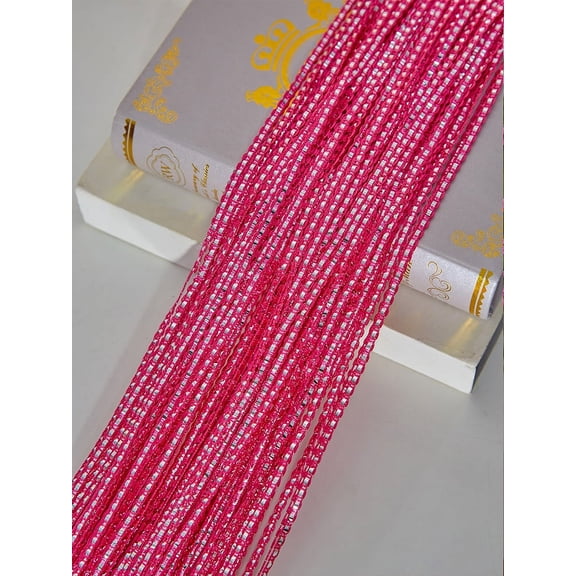 Nvzi-a 2 Pack 39 x 79 Inch Curtains for Doorways Room Divider Curtains Hippie Room Decor Hanging Beaded Curtains for Bedroom Closet Door,Rose